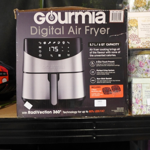 3402 - Gourmia Digital Air Fryer (5.7Ltr) (213-102) * This Lot Is Subject To Vat