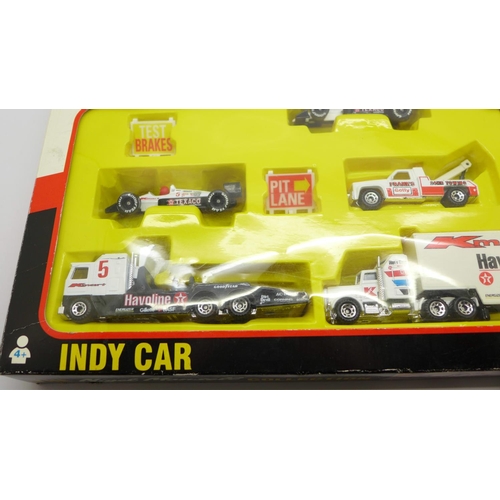 A Matchbox Nigel Mansell Collection Indy Car die cast model set boxed