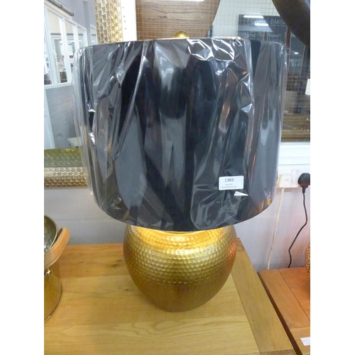 1577 - A Knowles bronze lamp with black velvet shade (2070144)   #