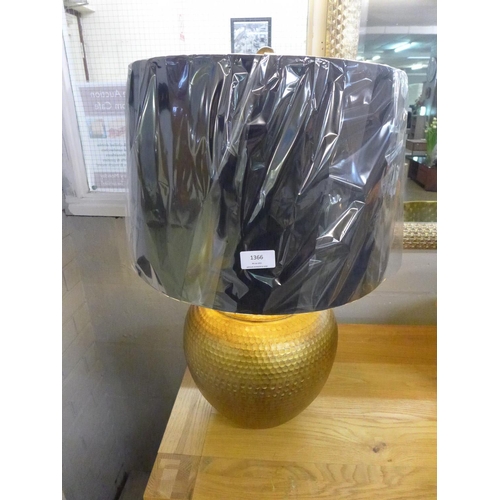 1578 - A Knowles bronze lamp with black velvet shade (2070144)   #