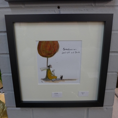 1594 - A Sam Toft print, Sometimes We Just Sit and Think, 30cm x 30cm (PPFPPR48302G11)  #
