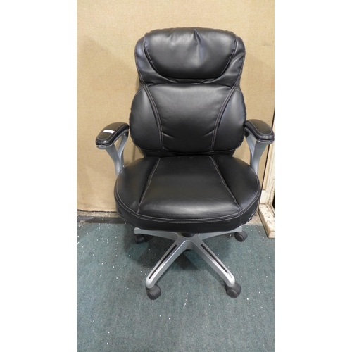 3998 - Student's Bonded Leather Chair - arms worn (213-4) * This Lot Is Subject To Vat