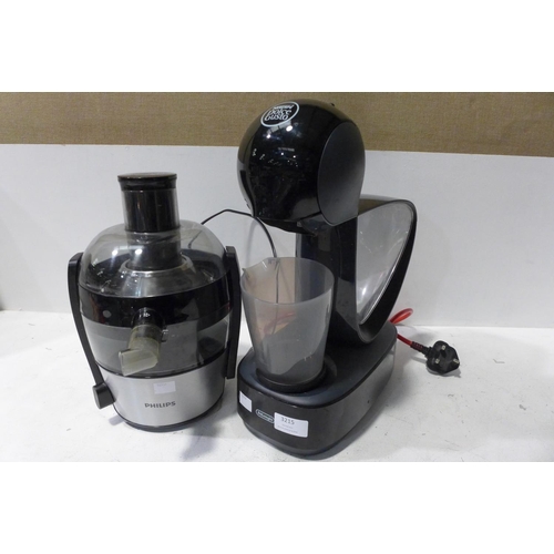 3215 - Dolce Gusto Infinissima Coffee Machine and Philips Viva Juicer  (215-245, 259) * This lot is subject... 