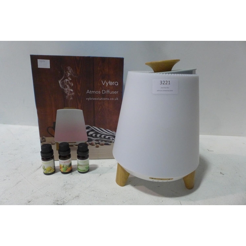 3221 - Atmos Diffuser, Bluetooth, Speaker & Lamp + 3 Oils   (215-451) * This lot is subject to VAT