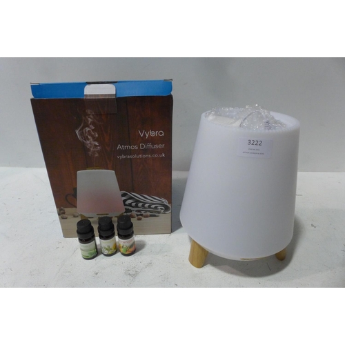 3222 - Atmos Diffuser, Bluetooth, Speaker & Lamp + 3 Oils (no lid)(215-452) * This lot is subject to VAT