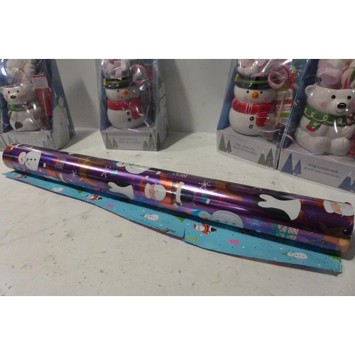 3223 - Three Hot Chocolate Mug Sets, Tom Smith Crackers, Ks Xmas Reversible Wrapping Paper Rolls, Hallmark ... 