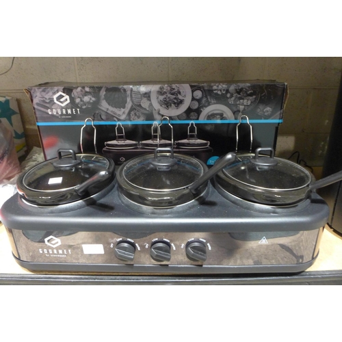 3233 - Mpl Triple Black Slow Cooker (215-317) * This lot is subject to VAT