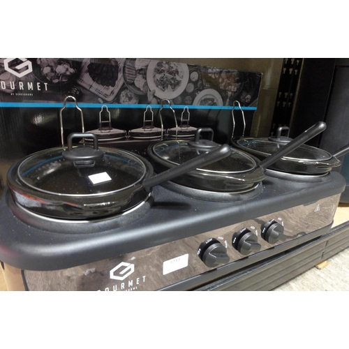 3233 - Mpl Triple Black Slow Cooker (215-317) * This lot is subject to VAT