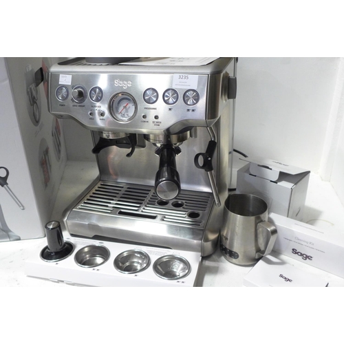 3235 - Sage Pump Coffee Machine, Rrp £399.99 + Vat (215-431) * This lot is subject to VAT