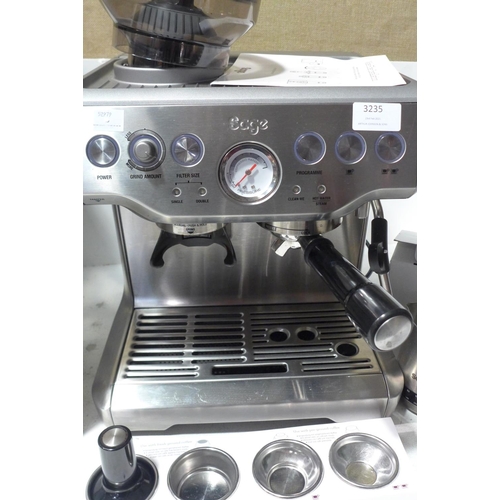 3235 - Sage Pump Coffee Machine, Rrp £399.99 + Vat (215-431) * This lot is subject to VAT