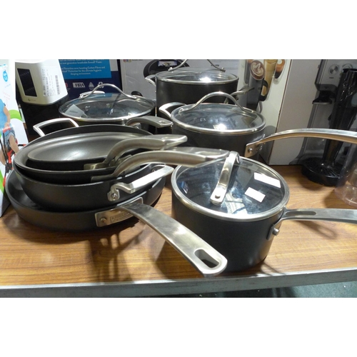 3237 - Kirkland Signature  H/Anodised Cookware Set (pans have minor scratches), Rrp £132.99 + Vat (215-465)... 