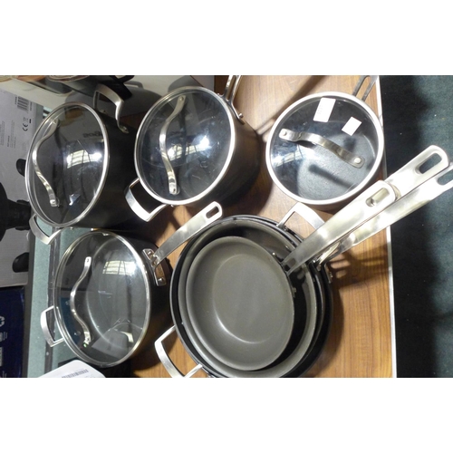 3237 - Kirkland Signature  H/Anodised Cookware Set (pans have minor scratches), Rrp £132.99 + Vat (215-465)... 