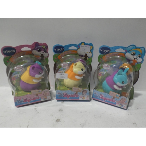 3502 - 3 VTech pet squeaks - assorted