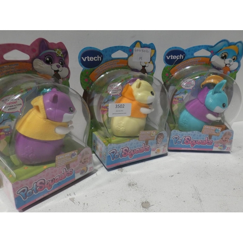 3502 - 3 VTech pet squeaks - assorted