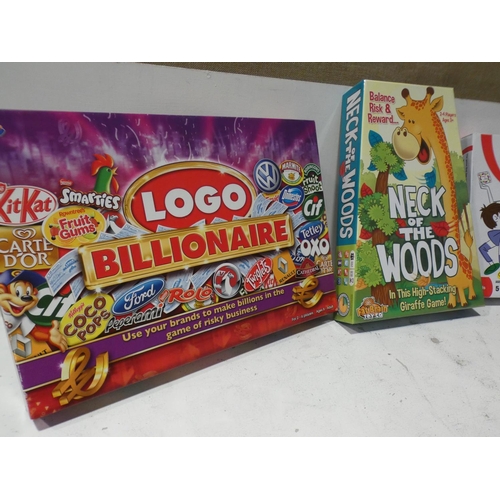 3504 - Four games:- Twister, Logo Billionaire, Neck of the Woods and Build Your Own Clock