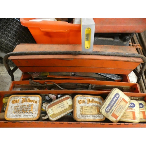 2023 - Britool metal tool box containing a variety of hand tools inc. pliers, chisels, drill kits