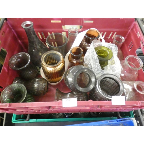 2105 - 2 Crates of glass vases