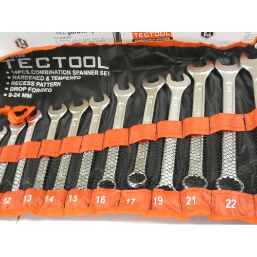 2040 - 2 x 14 piece Tectool spanner sets - unused * This lot is subject to VAT