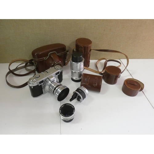 2999 - Antique Lordomat camera in case with accessories including lens, with instructions (West Germany)