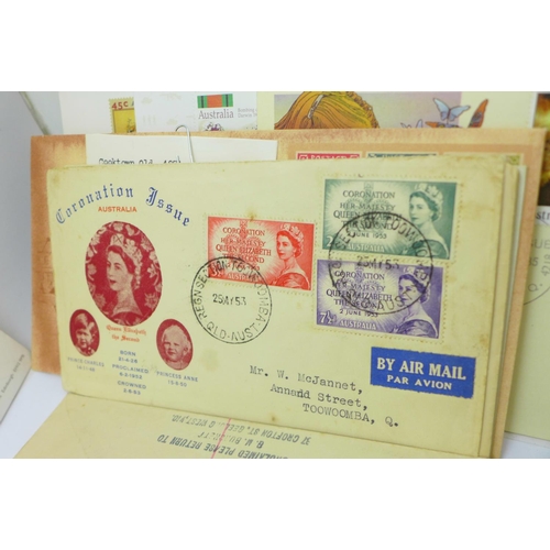 679 - Fifty first day covers; ten from Rhodesia, 1970's, thirty from Australia, good selection of Naval an... 