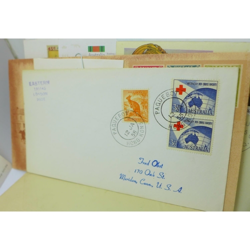 679 - Fifty first day covers; ten from Rhodesia, 1970's, thirty from Australia, good selection of Naval an... 