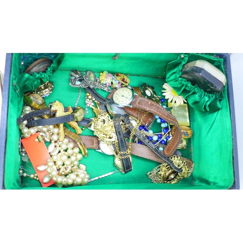 681 - Costume jewellery, wristwatches, cufflinks, etc.