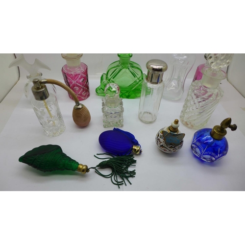 706 - Thirteen perfume bottles and atomisers