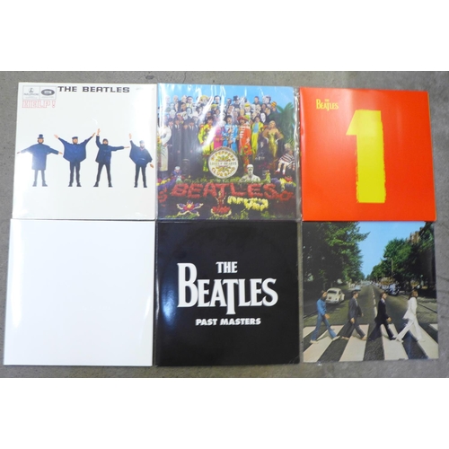 720 - Six Beatles LP records, 2009 issue, as new