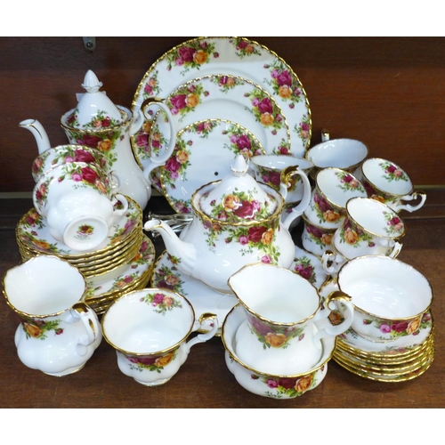 725 - Royal Albert Old Country Roses; a six setting coffee service, a six setting tea service, a large bis... 