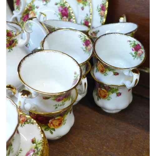 725 - Royal Albert Old Country Roses; a six setting coffee service, a six setting tea service, a large bis... 