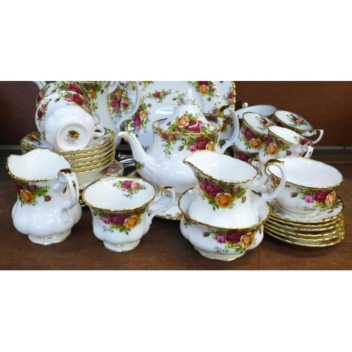 725 - Royal Albert Old Country Roses; a six setting coffee service, a six setting tea service, a large bis... 