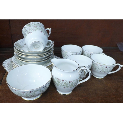 760 - A Roslyn china Whispering Grass pattern six setting tea set