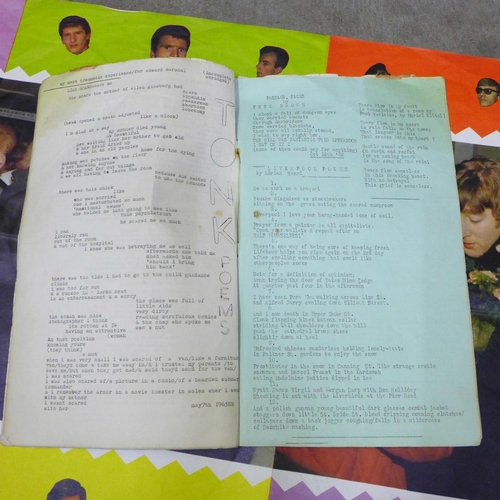 762 - Beatles Boyfriends large folding poster book and a 1960's Underdog poetry magazine, printed by Mikis... 