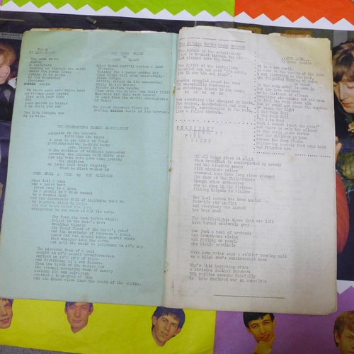 762 - Beatles Boyfriends large folding poster book and a 1960's Underdog poetry magazine, printed by Mikis... 