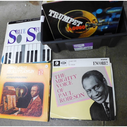 789 - A box of blues and big band LP records (50+)