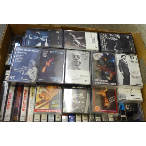 804 - A collection of 72 jazz and blues cassette tapes