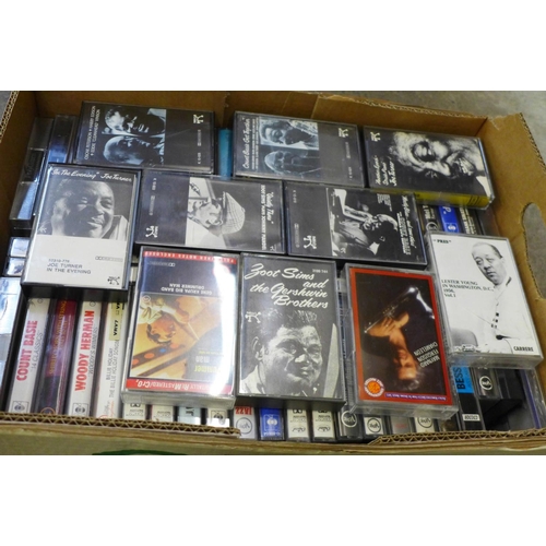 804 - A collection of 72 jazz and blues cassette tapes