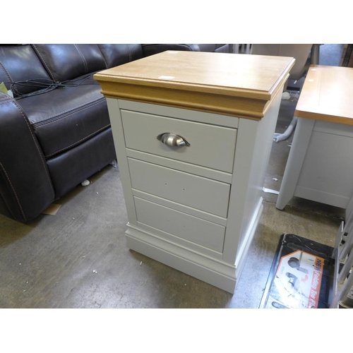 1449 - An oak and grey three drawer chest * this lot is subject to VAT