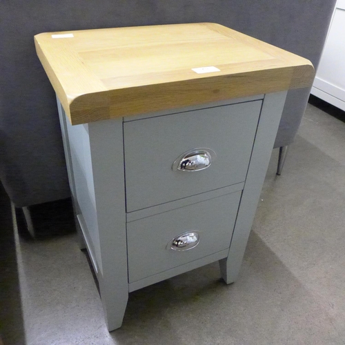 1454 - A Suffolk grey painted oak bedside chest *This lot is subject to VAT