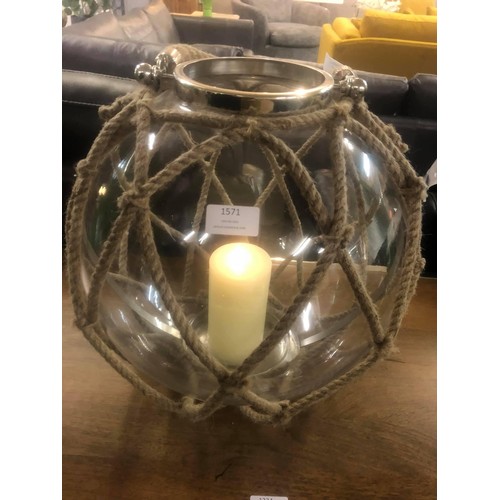 1480 - A La Rochelle glass and rope lantern (T67940)   #