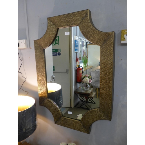 1491 - An Agers hammered bronze effect wall mirror (2079653)   #