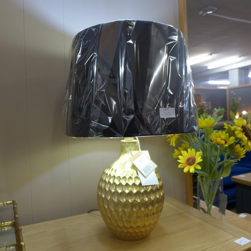 1496 - A gold base lamp with black velvet shade (2070825)   #