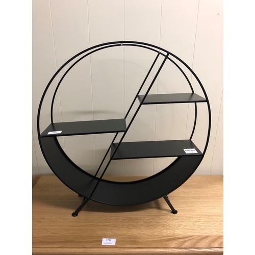 1507 - A Crofton black metal Art Deco style circular freestanding shelf unit, 56 x 50cm (NG719548)   #