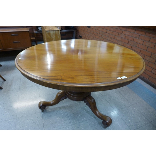 83 - A Victorian mahogany circular tilt-top breakfast table, 74cms h, 122cms dia.