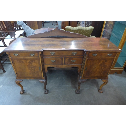 230 - A Queen Anne style mahogany breakfront sideboard