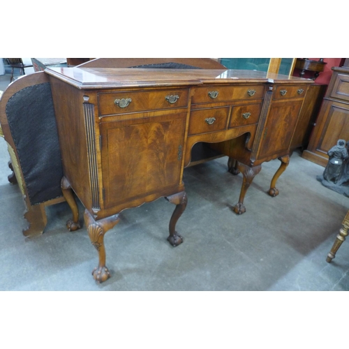 230 - A Queen Anne style mahogany breakfront sideboard