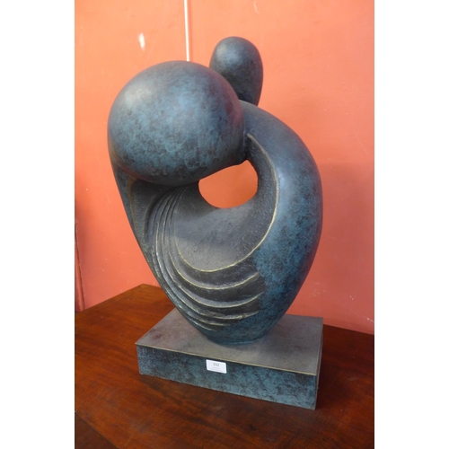 233 - A modernist bronze sculpture, 63cms h