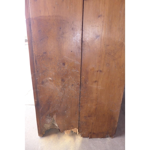 407 - A 19th Century French pine housekeeper's cupboard (extensive signs of woodworm)