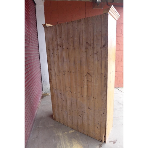 407 - A 19th Century French pine housekeeper's cupboard (extensive signs of woodworm)