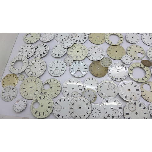 1015 - A collection of pocket watch dials